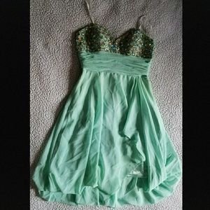 Deb mint blue/green homecoming dress